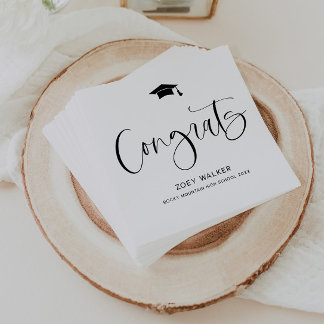 Custom High School Or College Graduation Napkin