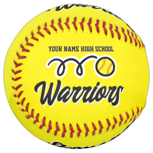 Custom high school sports team yellow softball