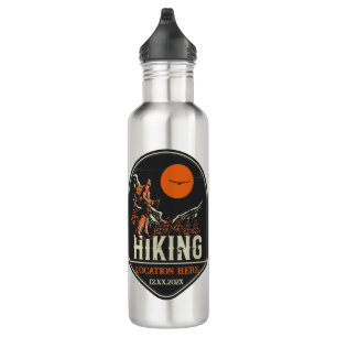 Custom hiking location retro design  710 ml water bottle