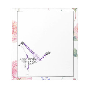 Custom Hip Hop Torie   Rose Watercolor Border Notepad