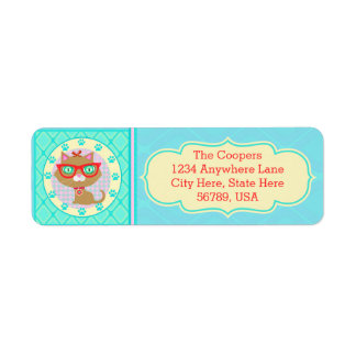 Custom Hipster Cat Return Address Labels