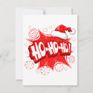 Custom Ho Ho Ho funny Santa hat red Christmas Card