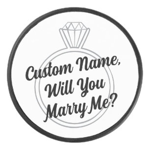 Custom Hockey Puck Proposal Engagement Prop