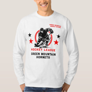 Custom Hockey School Club League Name Number T-Shirt