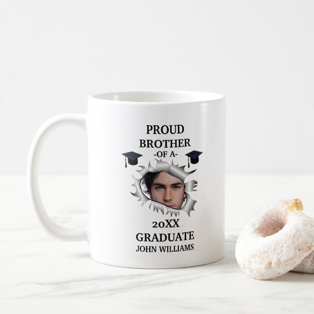Custom hole graduation photo name template coffee mug (With Donut)