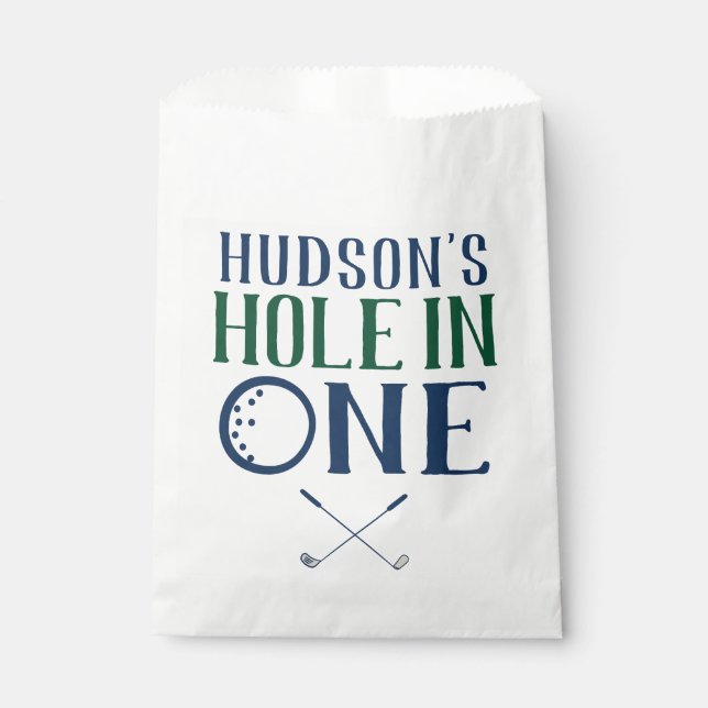 Custom Hole in One First Birthday Favour Bags (Front)