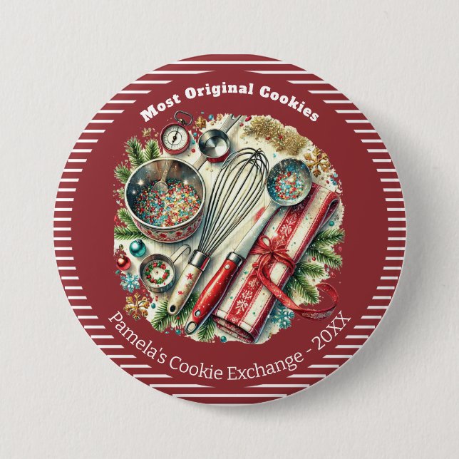 Custom Holiday Baking Award 7.5 Cm Round Badge (Front)