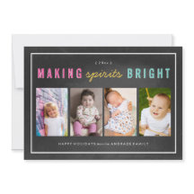 Custom Holiday Chalkboard Christmas Photo Collage