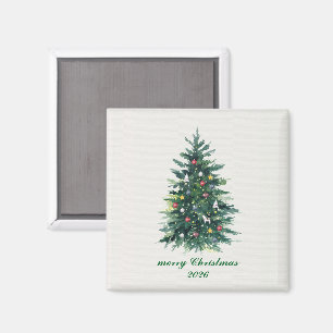 Custom Holiday Cheer Merry Christmas Fridge Magnet