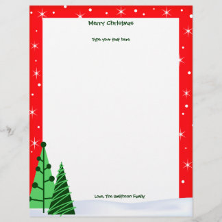 Custom Holiday / Christmas Trees Letter Stationary