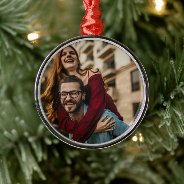 Custom Holiday Fun Photo Metal Tree Decoration (Tree)
