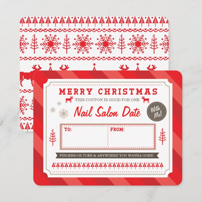 Custom Holiday Gift Coupon by Origami Prints Invitation (Front/Back)