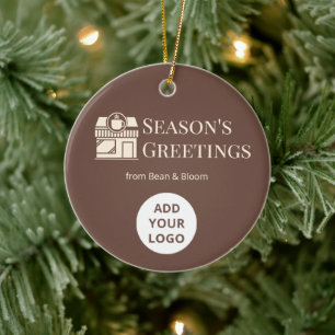 Custom Holiday Logo Ornament for Coffee Shops