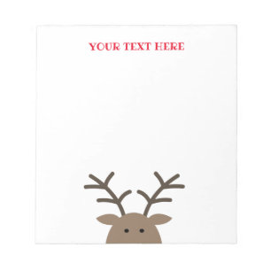 Custom Holiday notepad with cute reindeer