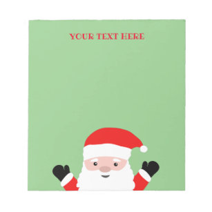 Custom Holiday notepad with jolly Santa cartoon