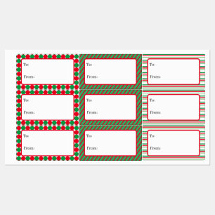 Custom Holiday Pattern Gift Labels