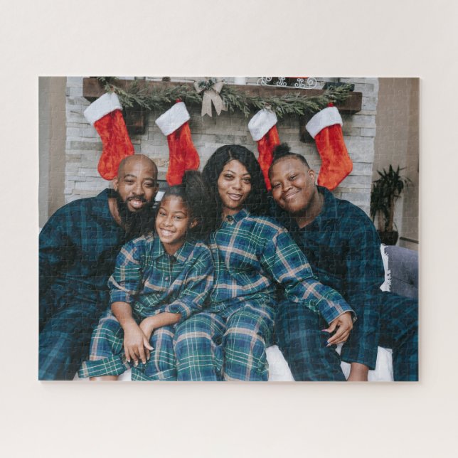 Custom Holiday Personalised Photo Christmas Jigsaw Puzzle (Horizontal)