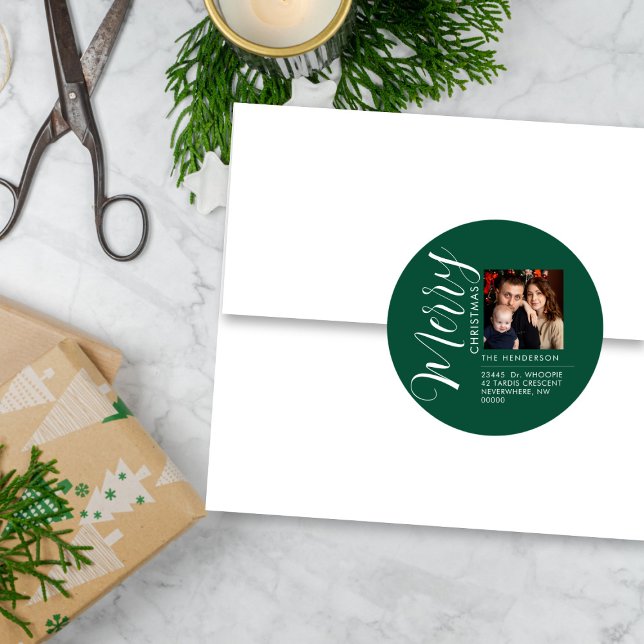 Custom Holiday Return Address Label Add Your PHOTO (Creator Uploaded)