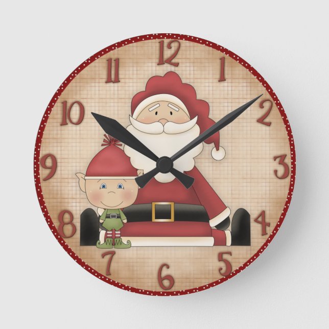 Custom Holiday Santa Claus Wall Clock (Front)