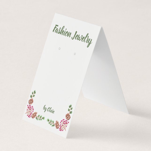 Custom Holiday Self Standing Earring Display Cards (Front)