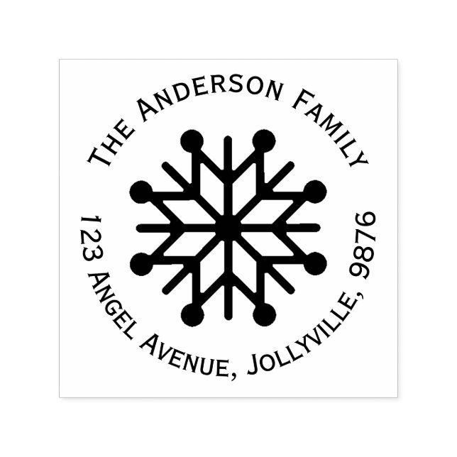 Custom Holiday Snowflake Address Self-inking Stamp (Design)