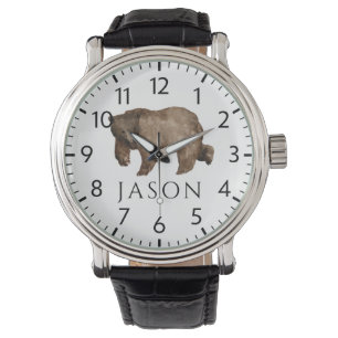 Custom Holiday Watch for Hunter Man   Bear Design