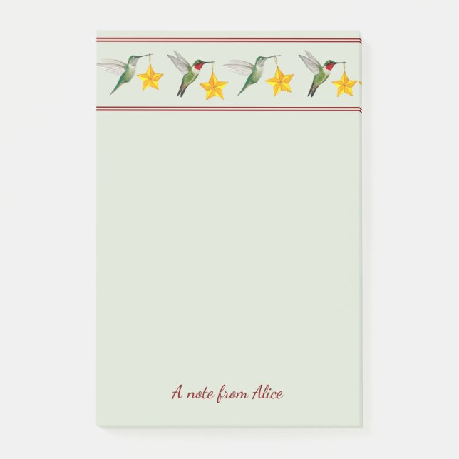 Custom Holidays Hummingbirds   Post-it Notes (Front)