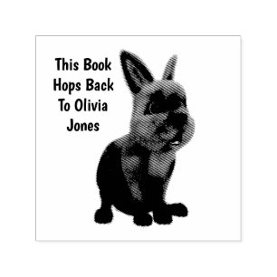 Custom Holland Lop Rabbit Book Self-inking Stamp