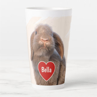Custom Holland Lop Rabbit Photo Name Gift Latte Mug