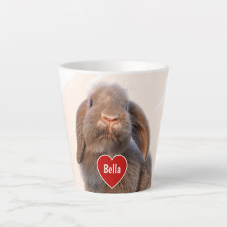 Custom Holland Lop Rabbit Photo Name Gift Latte Mug
