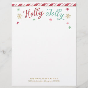 Custom Holly Jolly Christmas Letterhead
