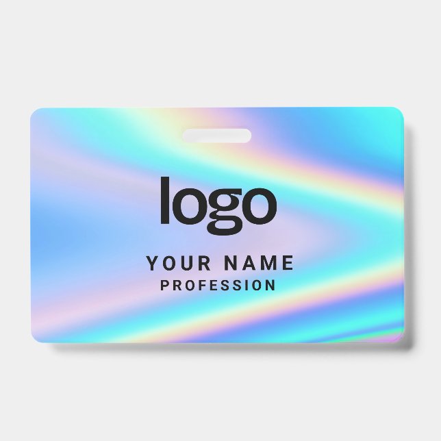 Custom Holographic Employee Name, Logo, Barcode ID Badge (Front)