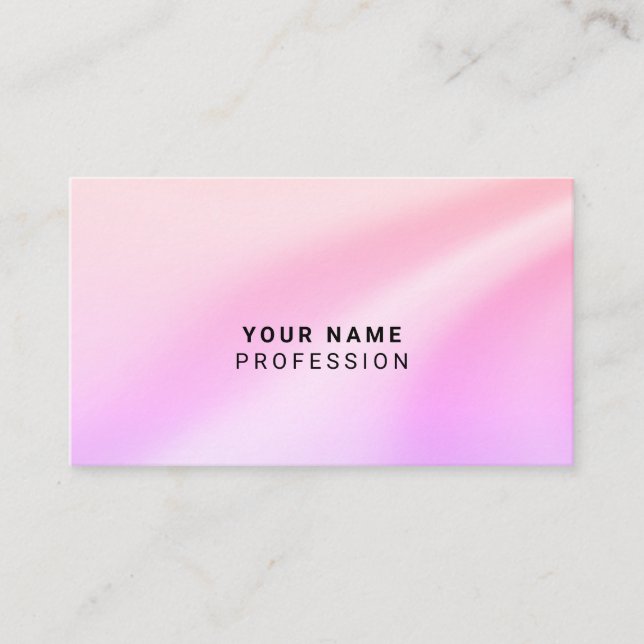 Custom Holographic Pastel Orange Pink Purple  Business Card (Front)