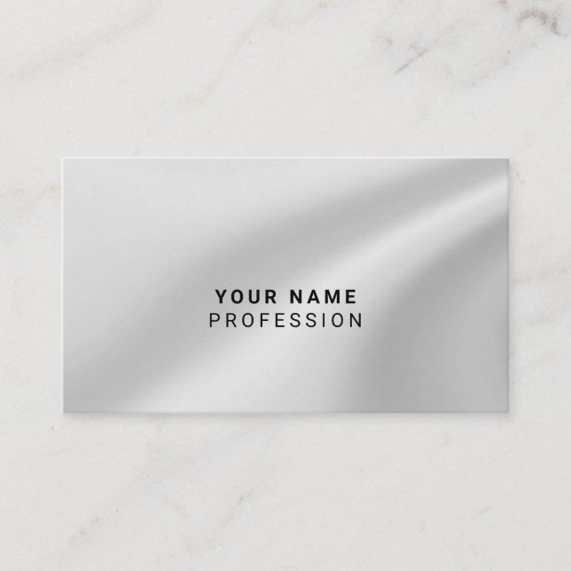 Custom holographic silver grey business card (Front)