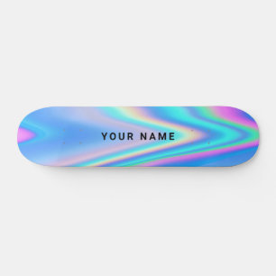 Custom Holographic Simple Name Skateboard