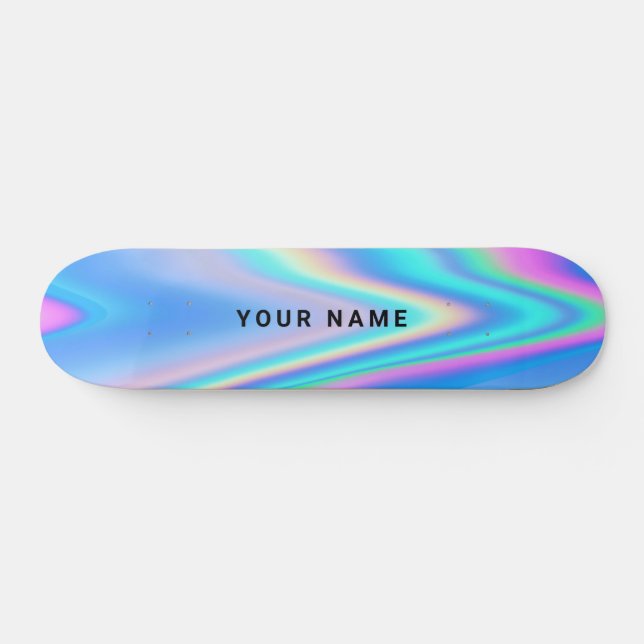 Custom Holographic Simple Name Skateboard (Horz)
