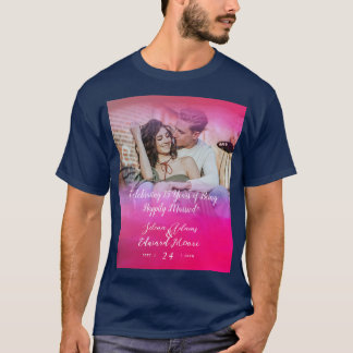 Custom Holography Overlay Photo Anniversary T-Shirt