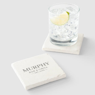 Custom Home Bar Family Name Stone Coaster