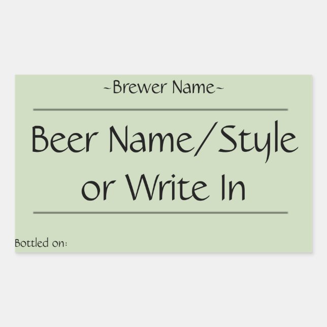 Custom Home Brew Beer Bottle Labels (rectangular) (Front)