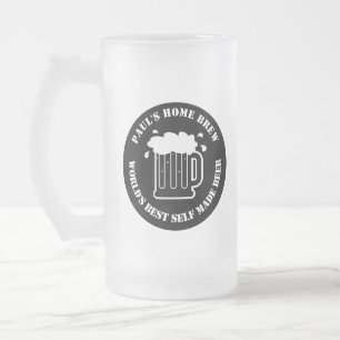Custom home brewed beer mug gift for men