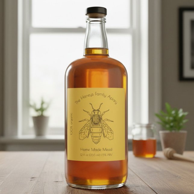 Custom Home Brewed Honey Wine Label (Creator Uploaded)