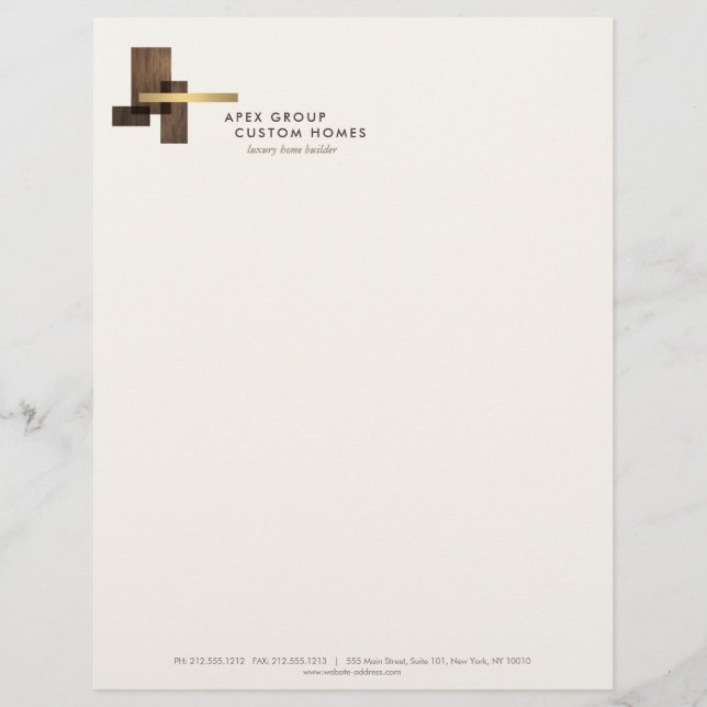 Custom Home Builder Logo Ivory Letterhead (Front)
