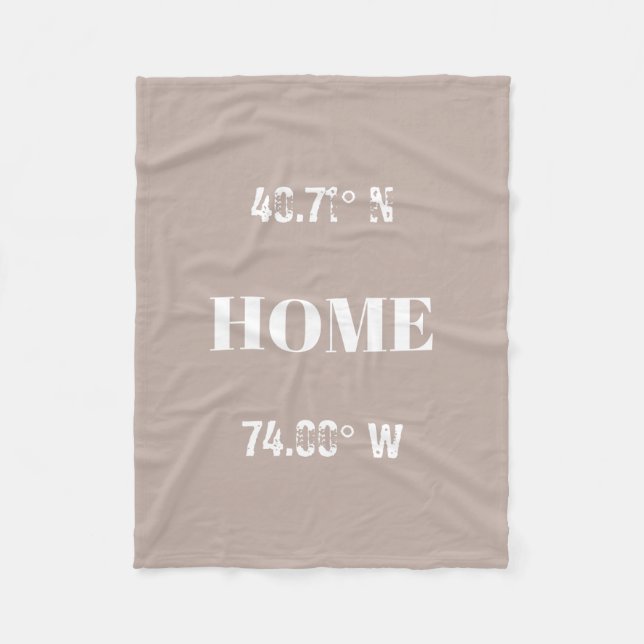 Custom Home Coordinates Fleece Blanket (Front)