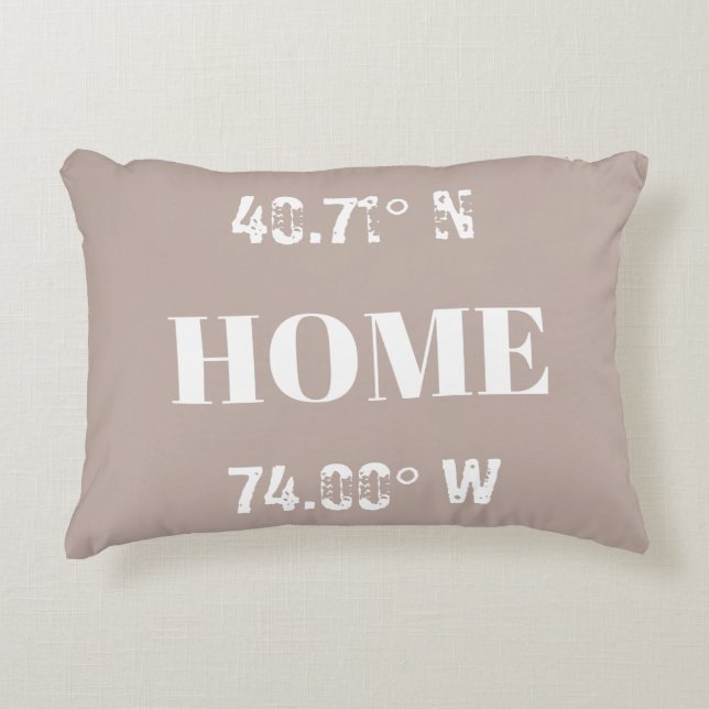 Custom Home Coordinates  Throw Pillow (Front)