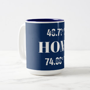 Custom Home Coordinates Two-Tone Coffee Mug