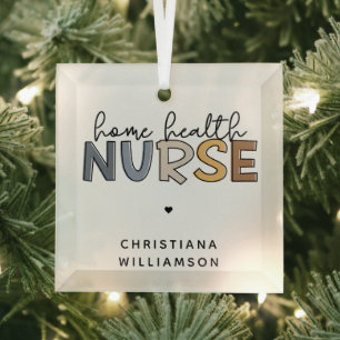 Custom Home Health Nurse Appreciation Gifts Glass Tree Decoration