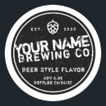 Custom Homebrew Bottle Labels - Add your own words<br><div class="desc">Personalised Custom designed Beer Label stickers - Add your own words, change the colours, add a different logo and print away! Designed by Garagemonk.com where we sell waterproof labels, bottle caps and brewing aprons. HOW: Choose Edit, adjust the words and upload a PNG file of the logo you want to...</div>