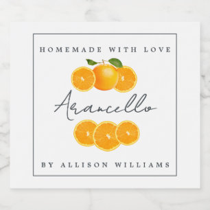 Custom Homemade Arancello Label