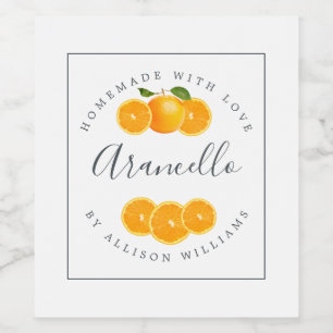 Custom Homemade Arancello Label