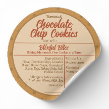 Custom Homemade Baked Goods Sticker Label